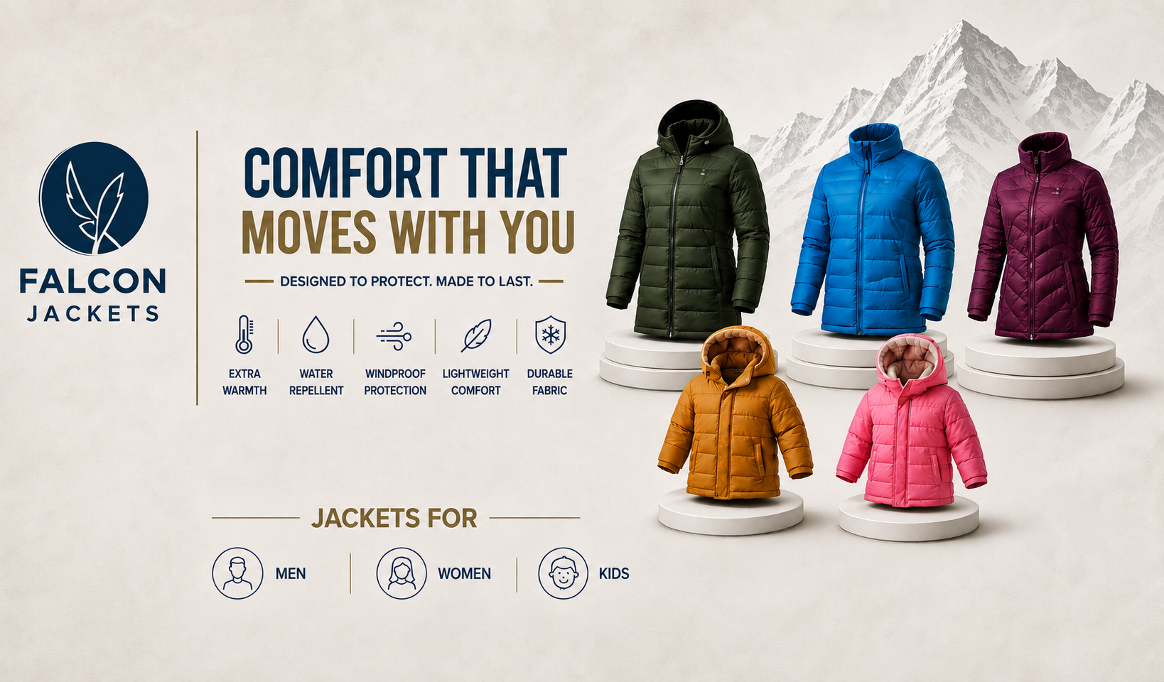 Falcon Jackets winter wear for men, women and kids