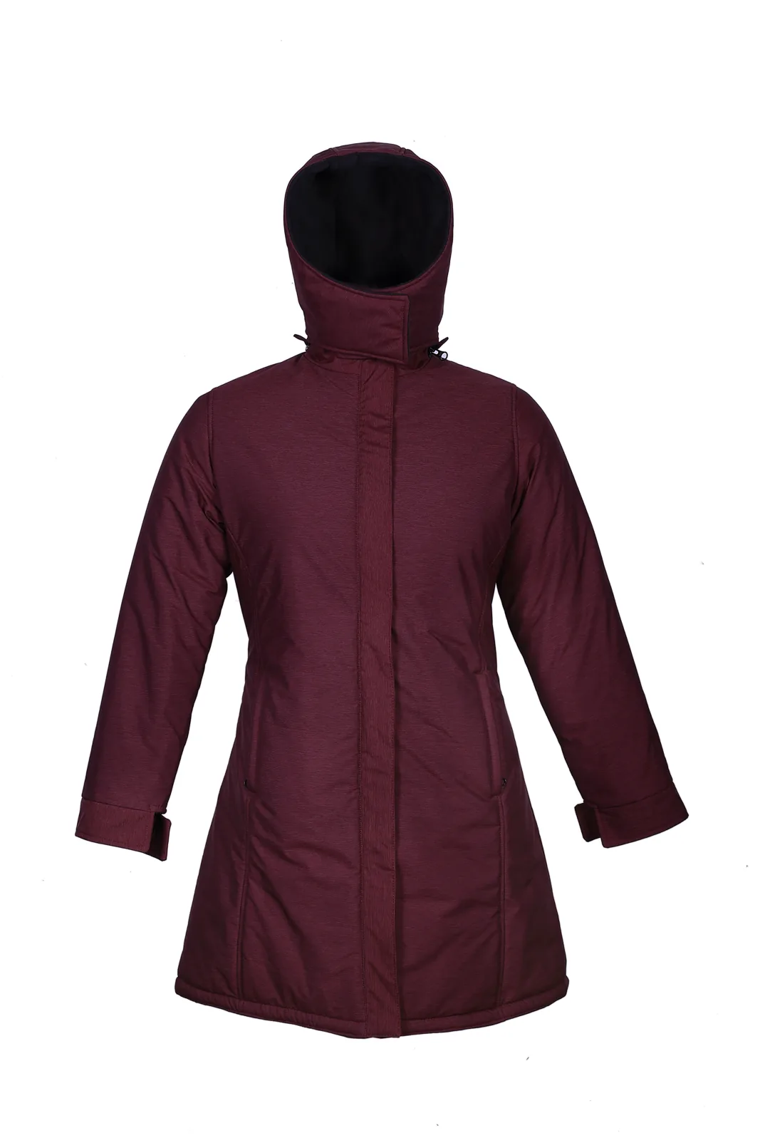 Falcon Jackets burgundy hooded winter jacket